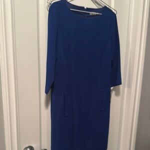 Eliza J Blue Sheath Dress with Dolman Sleeves